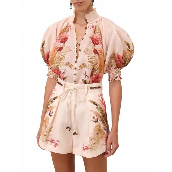 NEW ZIMMERMANN ascension billow blouse in cream & floral - Picture 1 of 1